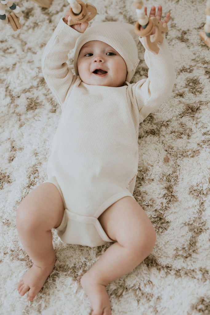 Waffle Baby Clothes Onesie Baby Footie Pajamas Beanie